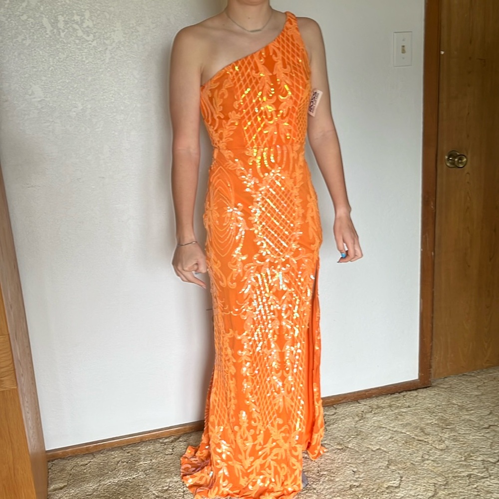 Orange prom dress
